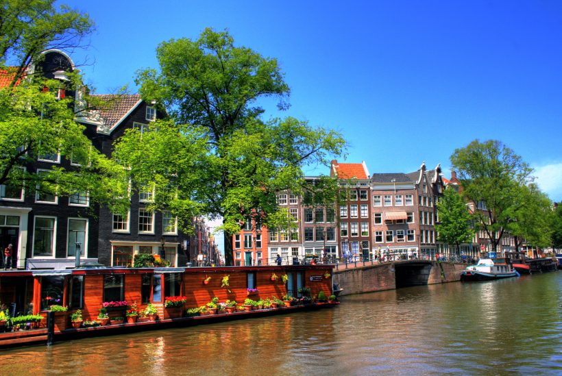 Floating homes in Amsterdam