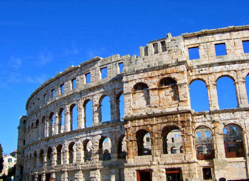 Rome colosseum in the city of Pula, Istria, Croatia